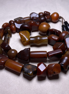 古玩老珠子文玩配饰唐珠子多宝随形随机搭配佛珠项链挂件古玩收藏