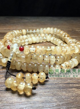 古玩老水晶珠子天然白水晶隔片手链佛珠串老型算盘珠念珠透明水晶