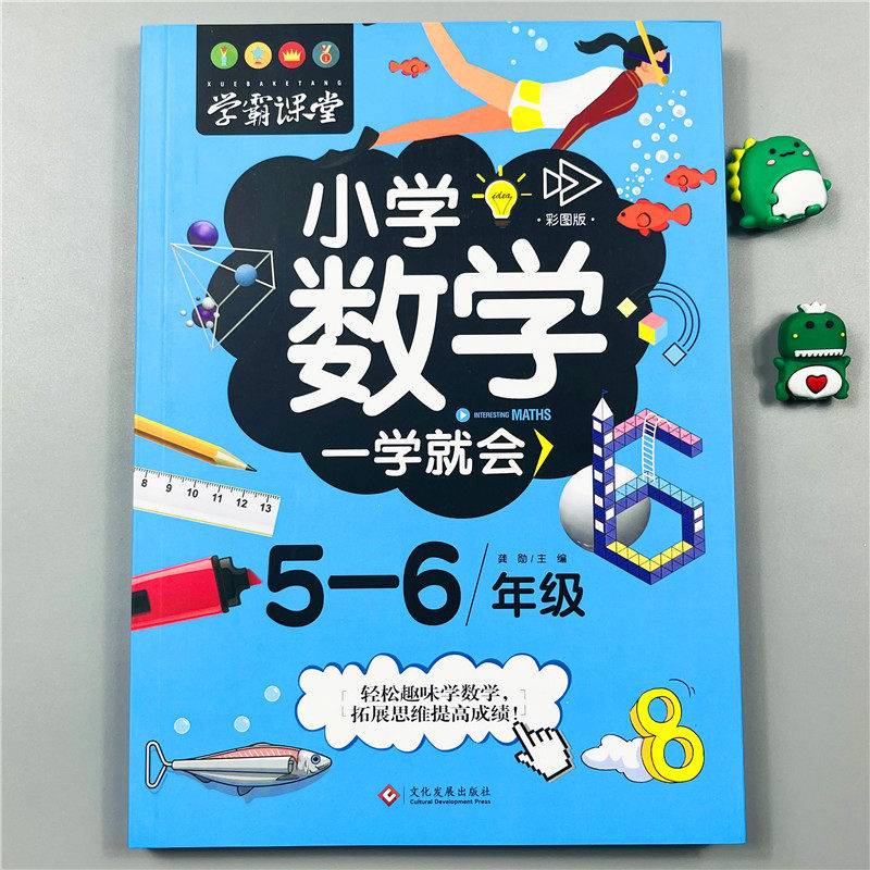 小学数学一学就会5-6年级适用彩图版小学生五六年级上册下册数学思维训练阅读课外书趣味阅读绘本故事有关数学小学天天练同步练习