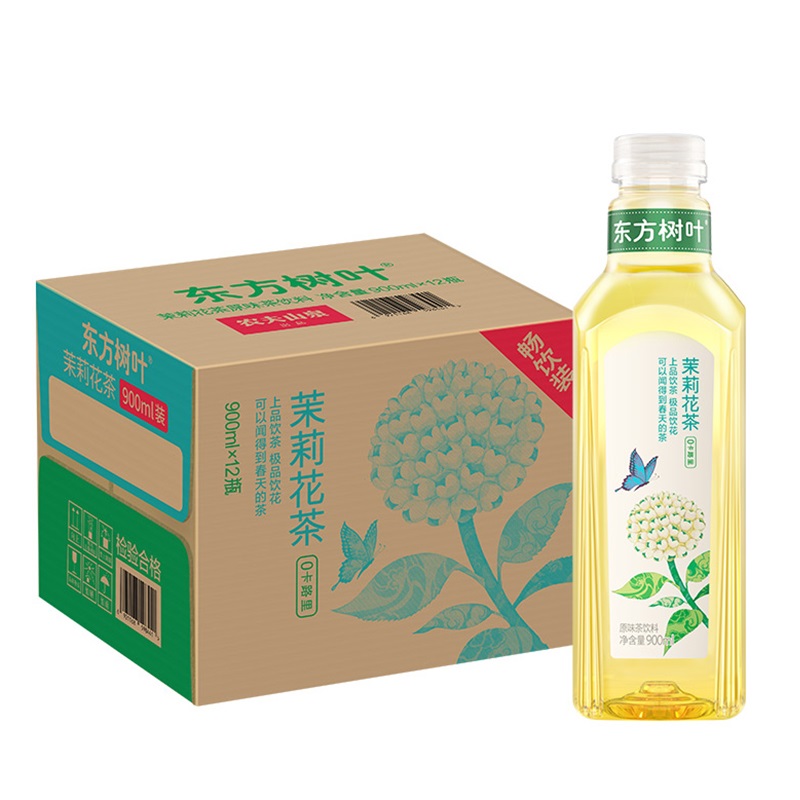 农夫山泉东方树叶茉莉花茶900ml青甘普洱500ml无糖饮料0糖0脂0卡