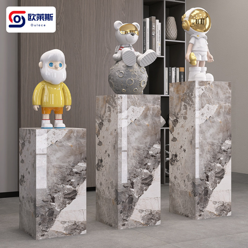 大理石摆件底座轻奢高级感2026新款岩板增高客厅大型落地装饰摆件,淘宝优惠券,粉丝福利购,淘宝优惠卷