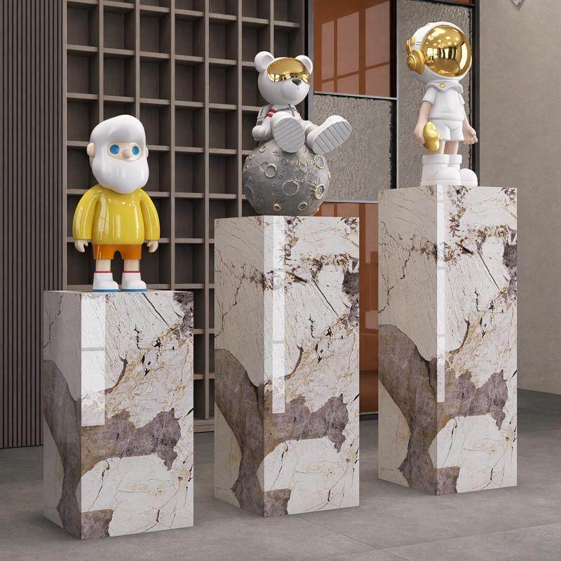 大理石摆件底座轻奢高级感2025新款岩板花架子客厅落地式,淘宝优惠券,粉丝福利购,淘宝优惠卷