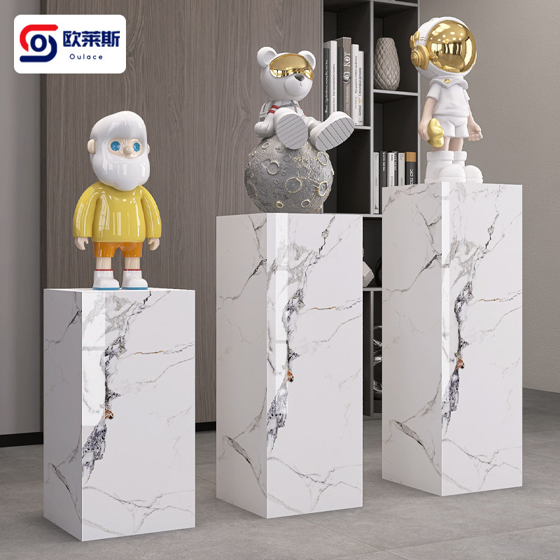 大理石摆件底座轻奢高级感2026新款岩板增高客厅大型落地装饰摆件,淘宝优惠券,粉丝福利购,淘宝优惠卷