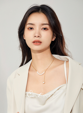 法式浪漫淡水珍珠锁骨链