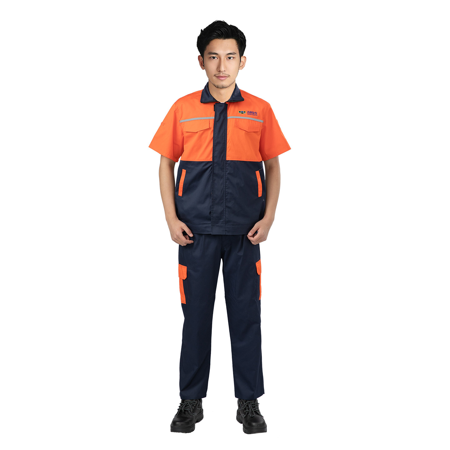 吉利帝豪4S店汽修工作服春夏短袖套装售后工厂车间维修服工装定制