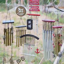 Solid wood Japanese style metal wind bell hanging decoration door decoration Creative girls Day gift bedroom outdoor bell Bell Decorative Pendant