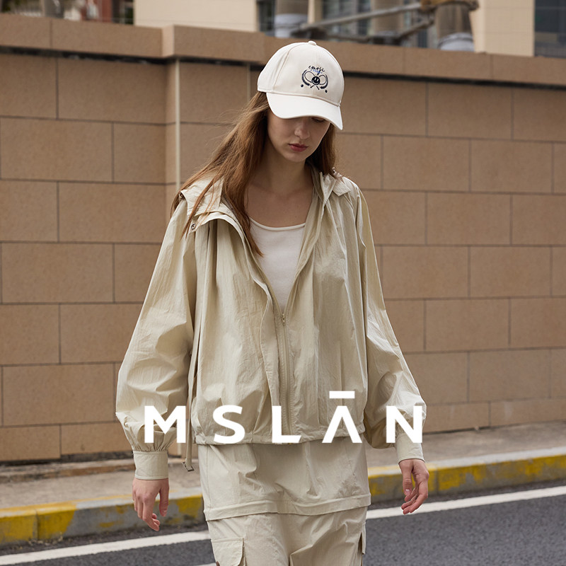 UPF50+/MSLAN连帽防晒服薄款抽皱防紫外线短外套MGBW578,淘宝优惠券,粉丝福利购,淘宝优惠卷