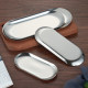 Chassis tray flat center plate tea tray inventory stainless steel vegetarian metal tableware barbecue barbecue shop snack oval plate