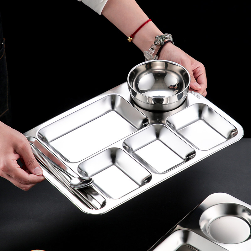 304餐盘员工学校快餐盘分格餐盘碗食堂成人学生不锈钢食品级套装,淘宝优惠券,粉丝福利购,淘宝优惠卷