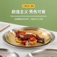 Plate barbecue plate tray restaurant flat plate cake plate bone plate vegetable plate thickened stainless steel Korean round plate