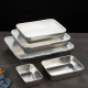 Stainless steel tray vegetable preparation plate thickened plate buffet plate barbecue display plate cooked food stewed vegetable display plate square plate