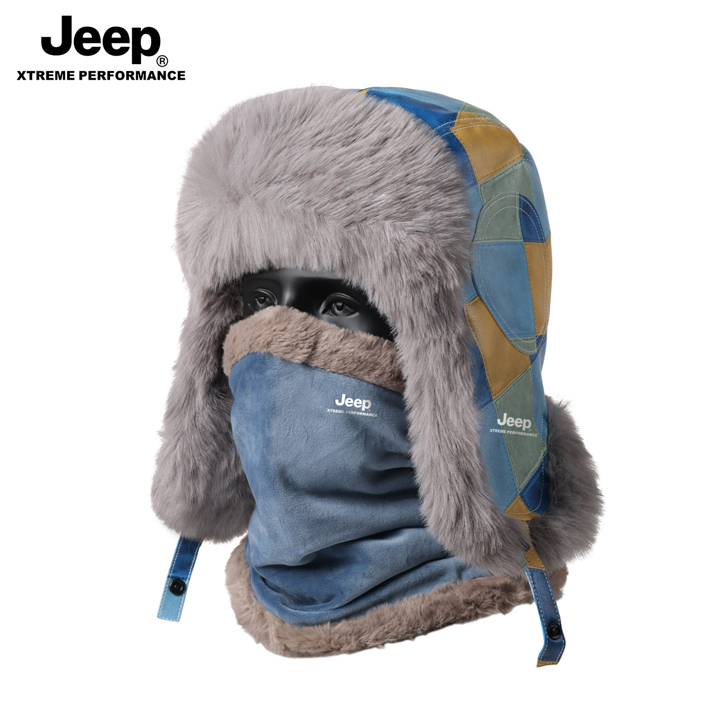 JEEP保暖帽男冬季滑雪护耳防风帽子围脖东北加绒防寒帽冬帽雷锋帽,淘宝优惠券,粉丝福利购,淘宝优惠卷