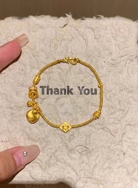 新中式金色小胖福盘缠手链精致