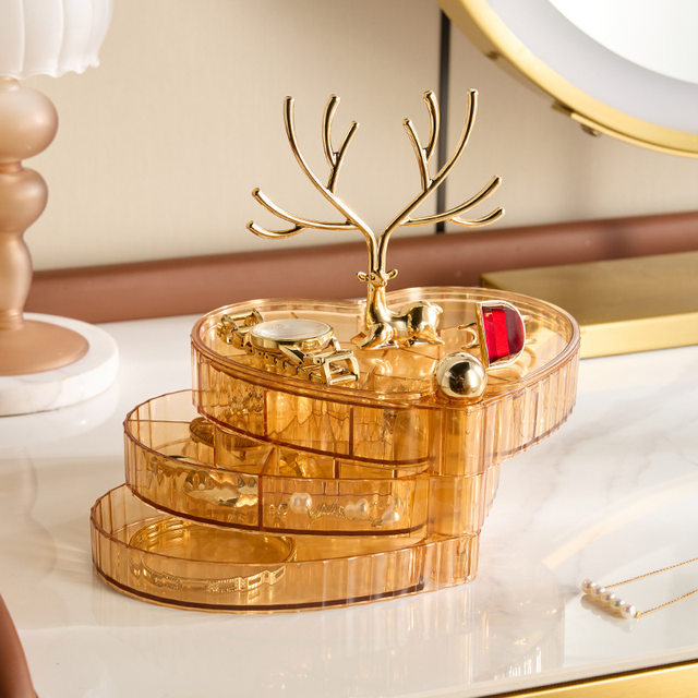 Light luxury deer dream jewelry storage box multi-layer with cover