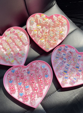 儿童戒指小公主水晶配饰女童钻石水钻宝石玩具首饰彩钻饰品礼物