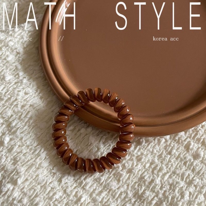 秋美拉德咖色系电话线发绳女高颜值ins奶茶色电话头绳高弹力发圈 - 图0