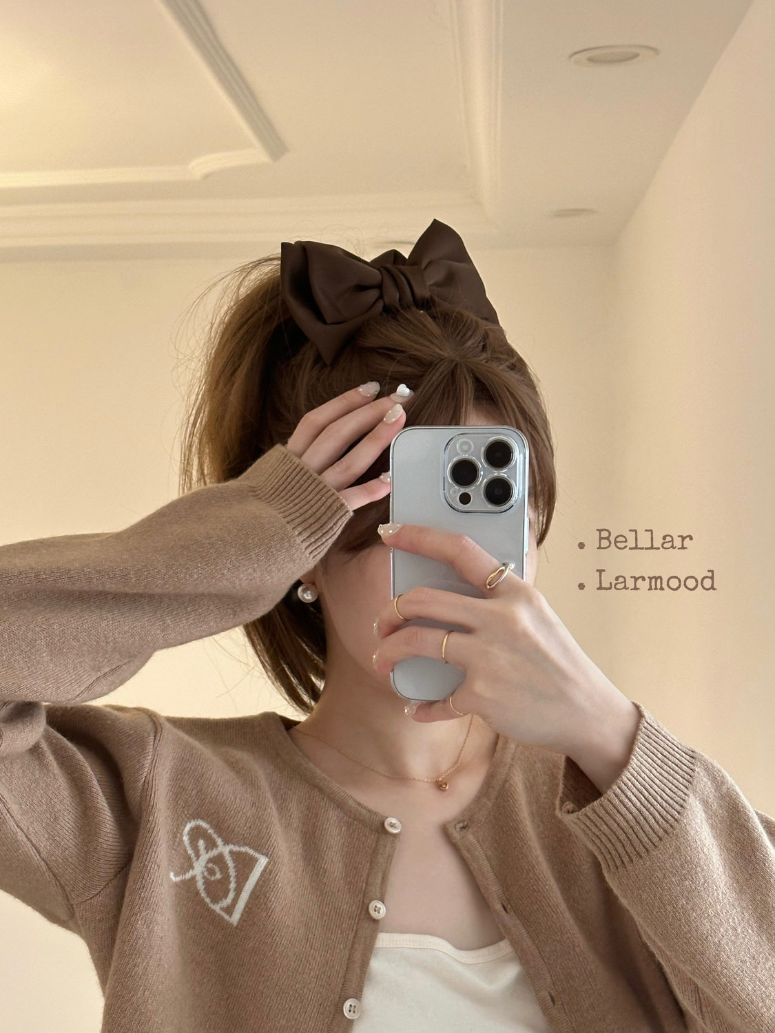 美拉德咖色蝴蝶结发圈女复古法式浪漫大肠头绳扎马尾半扎发发绳,淘宝优惠券,粉丝福利购,淘宝优惠卷