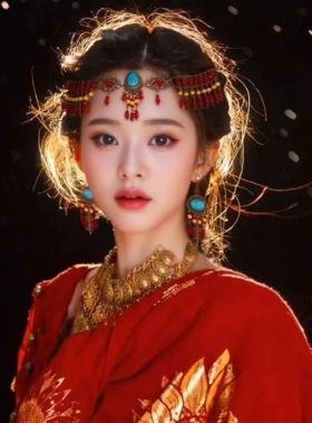 东宫小枫古装汉服眉心坠异域风情
