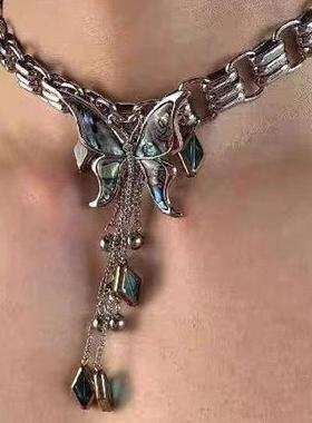 重工美式流苏蝴蝶项链女小众个性设计高级感轻奢气质百搭锁骨链男