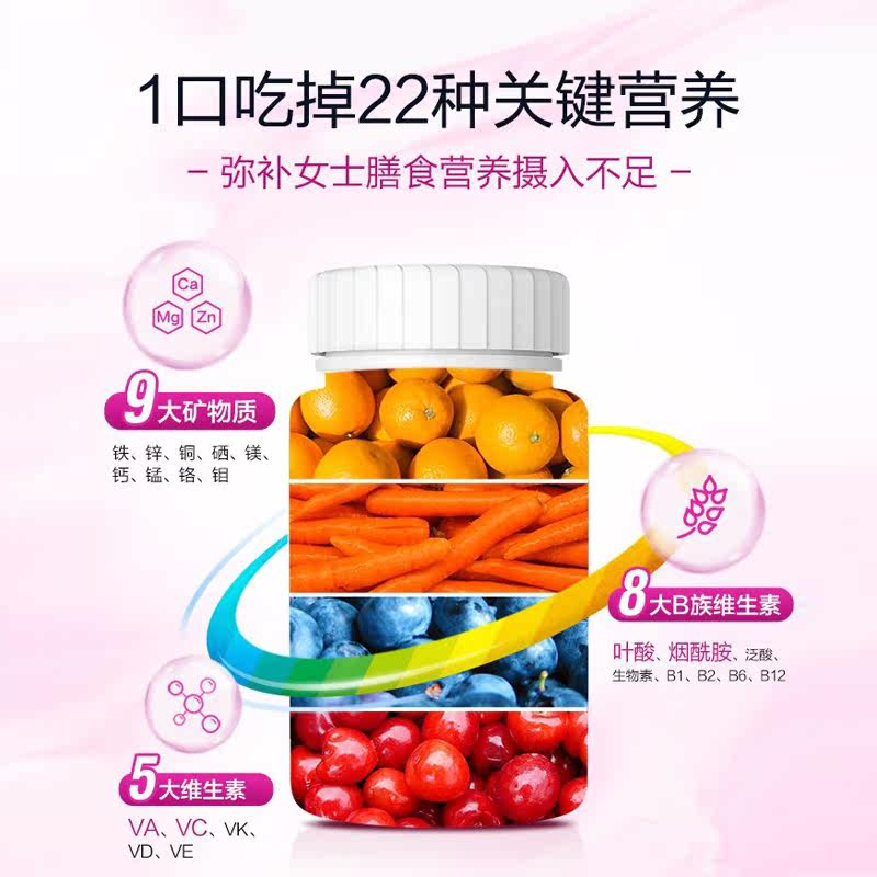 善存小紫瓶80片女士多种矿物质叶酸 善存聚优库维生素/复合维生素