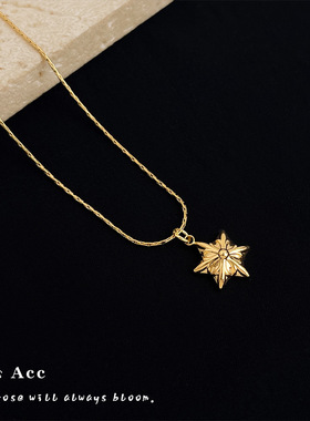 高保色立体几何项链女时尚轻奢锆石锁骨链法式复古气质颈链感