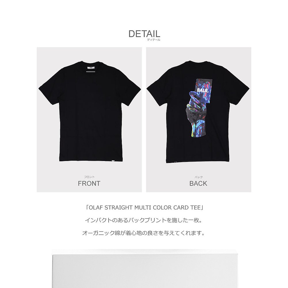 日本直邮Baller短袖T恤BALR.OLAF STRAIGHT MULTI COLOR CARD TEE-图3