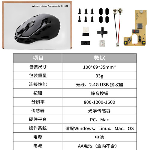 竹拓3D打印无线鼠标同款蛇形人体工学创意模型组件创客宝库MH002 - 图0