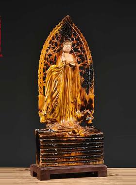 香樟木雕释迦牟尼佛像菩萨摆件根雕家居客厅玄关红木招财工艺品