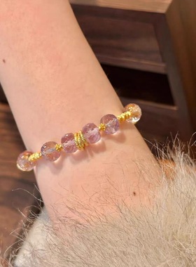 「九离紫火」九离紫火串珠手链古法黄金色紫气东来紫水晶串珠手串