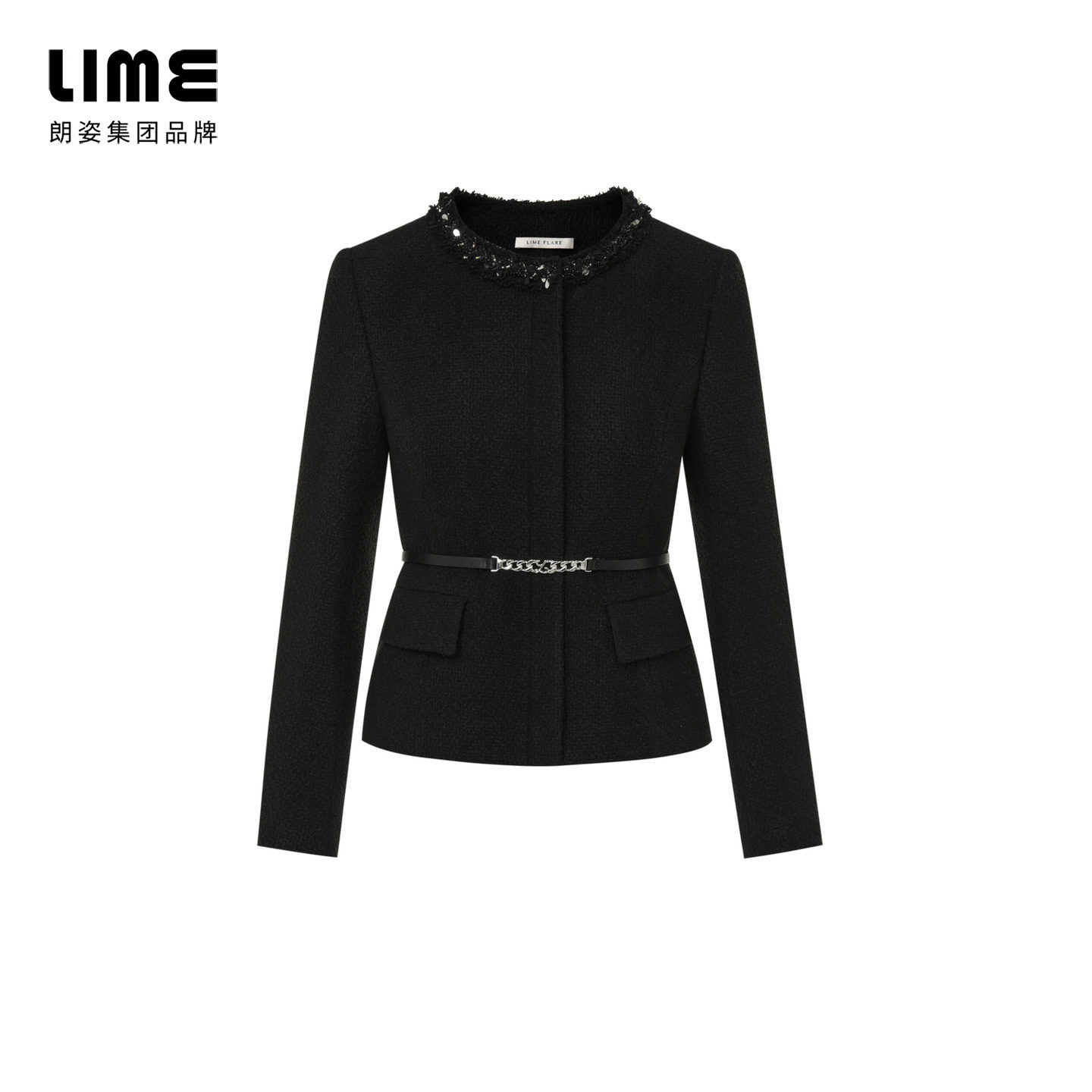 朗姿集团LIME莱茵小香风套装领口重工钉珠气质短上衣高级半裙,淘宝优惠券,粉丝福利购,淘宝优惠卷