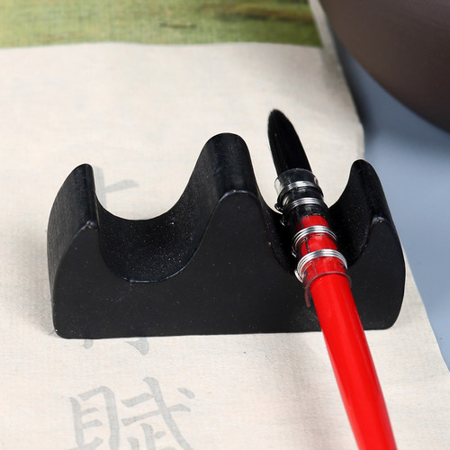 光祖笔山实木笔搁文房四宝毛笔架毛笔挂放笔摆件防摔木质木头竹制毛笔笔搁复古实木笔架木头毛笔架毛笔字古风 - 图1