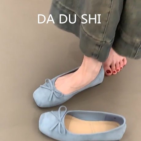 羊皮版！法式优雅玛丽珍鞋女浅口蝴蝶结平底单鞋温柔绒面软底瓢鞋,淘宝优惠券,粉丝福利购,淘宝优惠卷