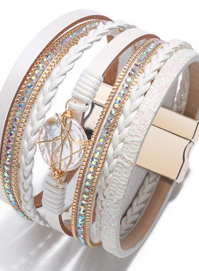 新品手环编织天然贝壳巴洛克珍珠