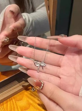 爱心蝴蝶结项链轻奢小众