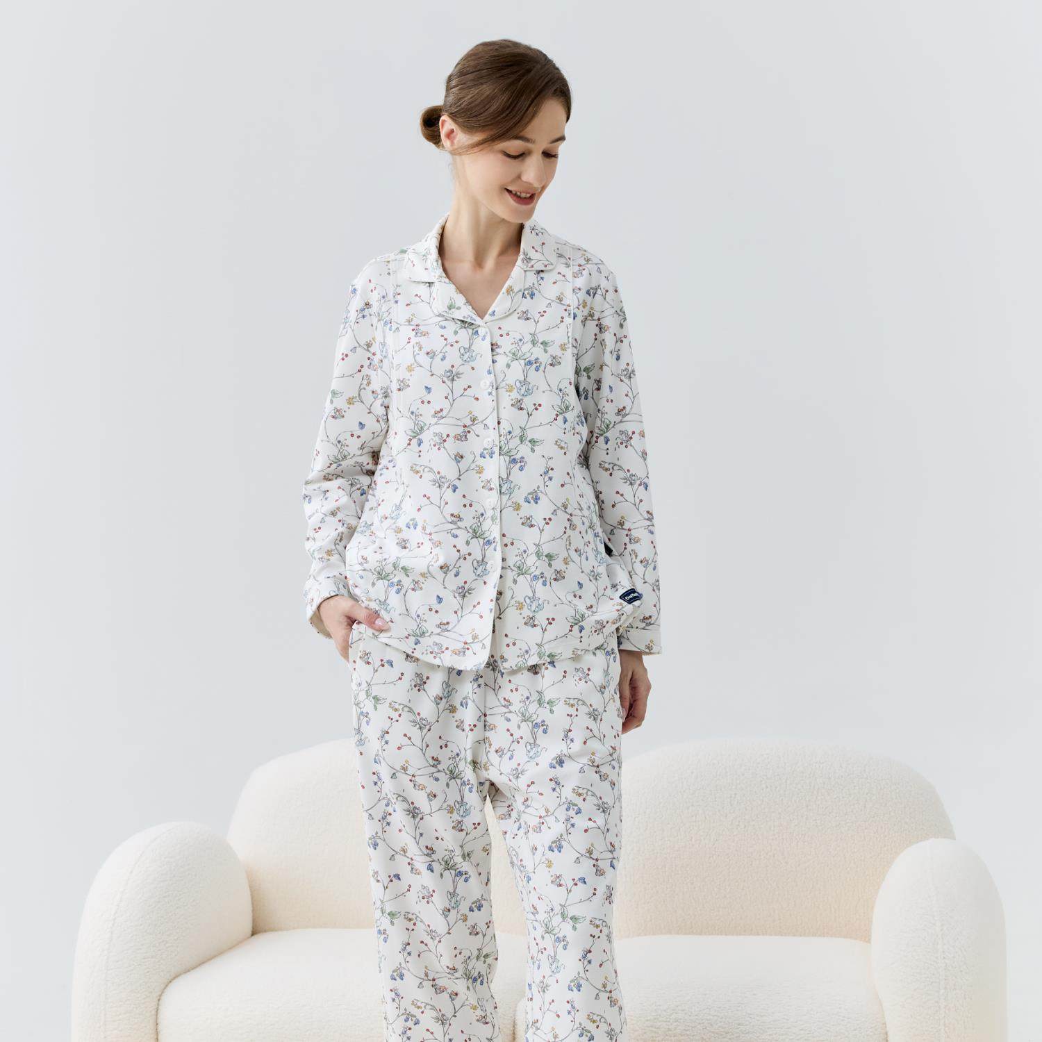 Domiamia纯棉月子服孕妇睡衣待产哺乳服孕期产后可调节家居服套装,淘宝优惠券,粉丝福利购,淘宝优惠卷