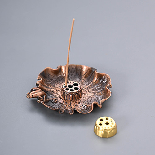 缘漫堂十孔莲花线香单香插底座多孔藏香线香两用禅意香道零配件 - 图1