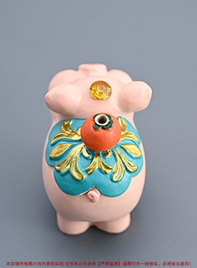 金柿满仓小福猪树脂线香插禅意香道摆件茶桌沉檀香室内装饰品可爱