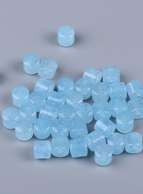 天然海蓝玉桶珠diy手工串珠