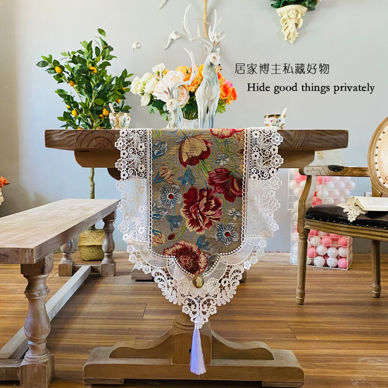 北欧风餐桌旗吊穗高级感轻奢高端美式茶几电视柜组合长条桌布定制,淘宝优惠券,粉丝福利购,淘宝优惠卷