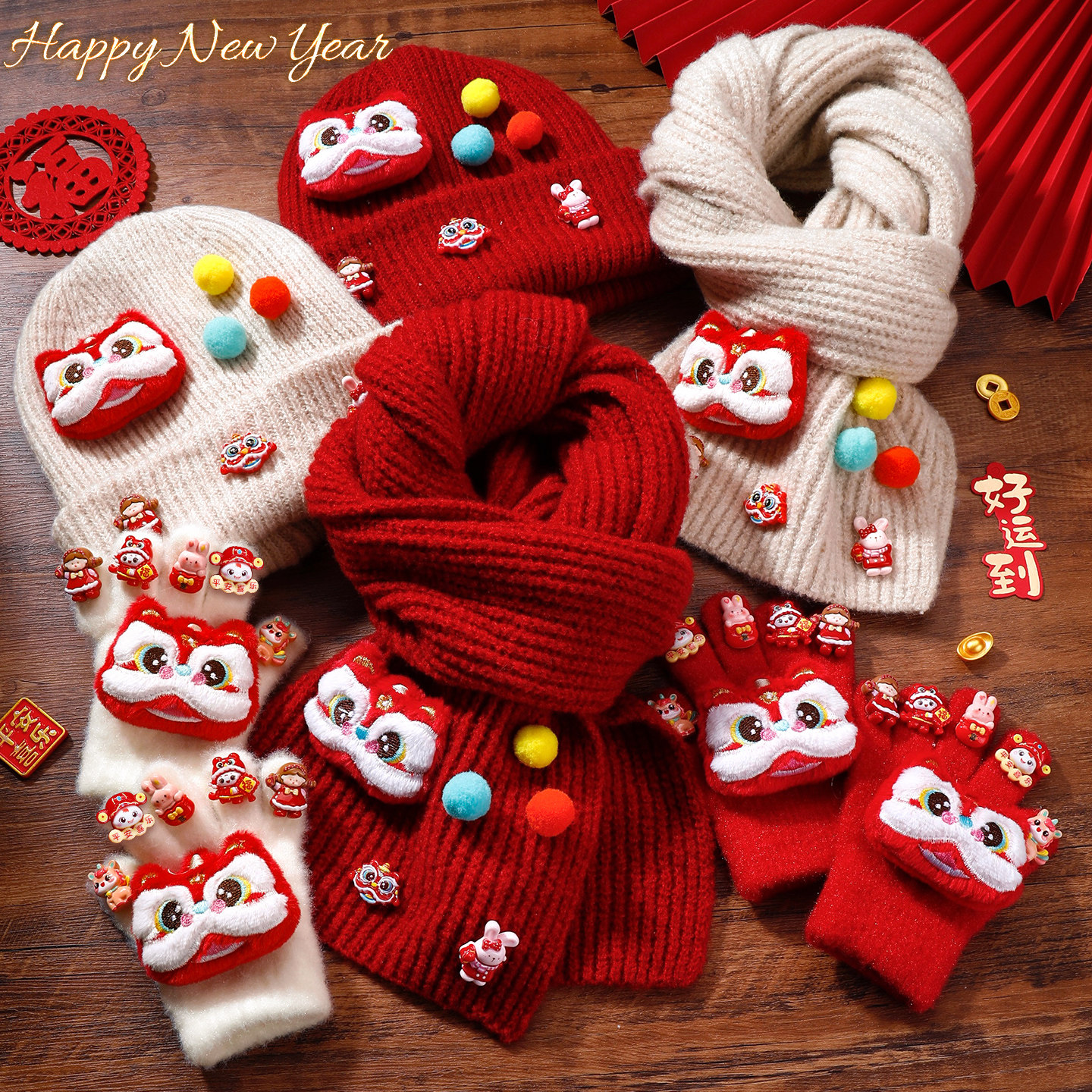 儿童围巾秋冬季红色新春喜庆围巾女童防风保暖围脖套宝宝婴儿脖套,淘宝优惠券,粉丝福利购,淘宝优惠卷