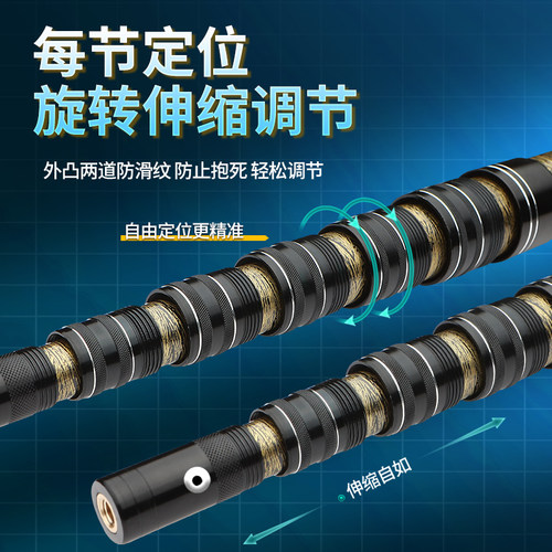 碳素大物抄网伸缩杆超硬超轻抄网竿割草打窝松塔槟榔摘果冬青神器 - 图1