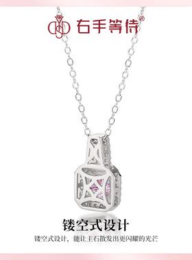 右手等待女S925银莫桑石项链耳钉