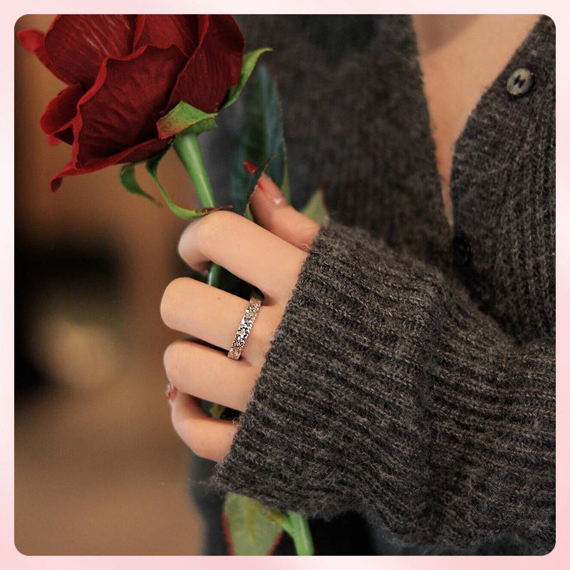 右手等待闪亮银河碎冰冰S925纯银时尚轻奢小众个性排戒素圈戒指女,淘宝优惠券,粉丝福利购,淘宝优惠卷