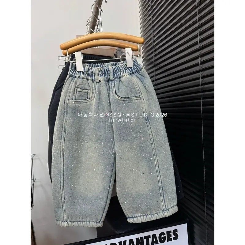 “璀璨星闪”2026火出圈的满钻爆闪牛仔裤一体加厚绒新款个性裤子,淘宝优惠券,粉丝福利购,淘宝优惠卷