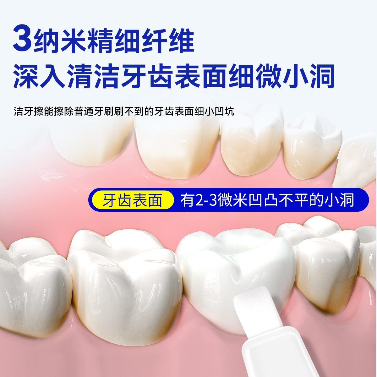 皓齿舒纳米洁牙擦儿童牙齿清洁神器橡皮擦黑牙渍牙菌斑黑斑祛除