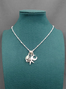 外贸出口项链多吊坠简约古典金属质感笑脸毛衣链轻奢高级感百搭女