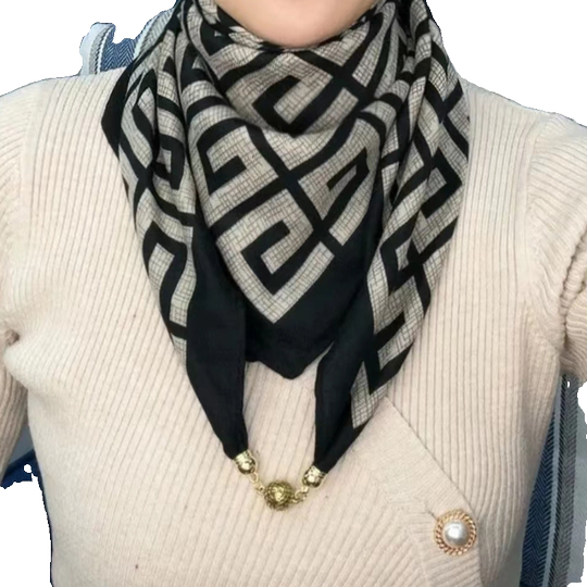 Spring and summer women's small square scarf with suction mouth