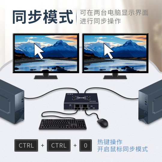 ScreenBao frees you from switching between 2 hosts and shares a USB keyboard and mouse