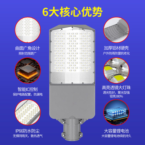 太阳能路灯LED户外新款农村全套室外大功率一体防水超亮高杆庭院6 - 图0