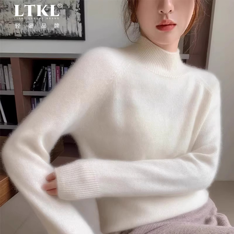 鄂尔多斯市加厚半高领100纯山羊绒衫女插肩袖毛衣秋冬针织打底衫,淘宝优惠券,粉丝福利购,淘宝优惠卷